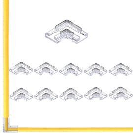 Clearhill 5mm 2 Pin 10pcs 90° Right Angle Corner Joint Right Angle Right Angle Right Angle 10pcs Right Angle Strip Right Angle Connector for Single Color 5V/12V/24V Light Strip, Clear Terminal, Secure