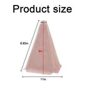 BESULEN Car Shift Boot Cover, Leather Shift Knob Dust Cover, Manual/Auto Shifter Boot Sleeve Replacement, Handbrake Gaiter Boot Dust Cover Car Interior Accessories (Pink/White)