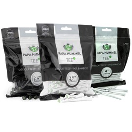 Premium Golf Tees - 70mm - 80 tees - 100% Bamboo