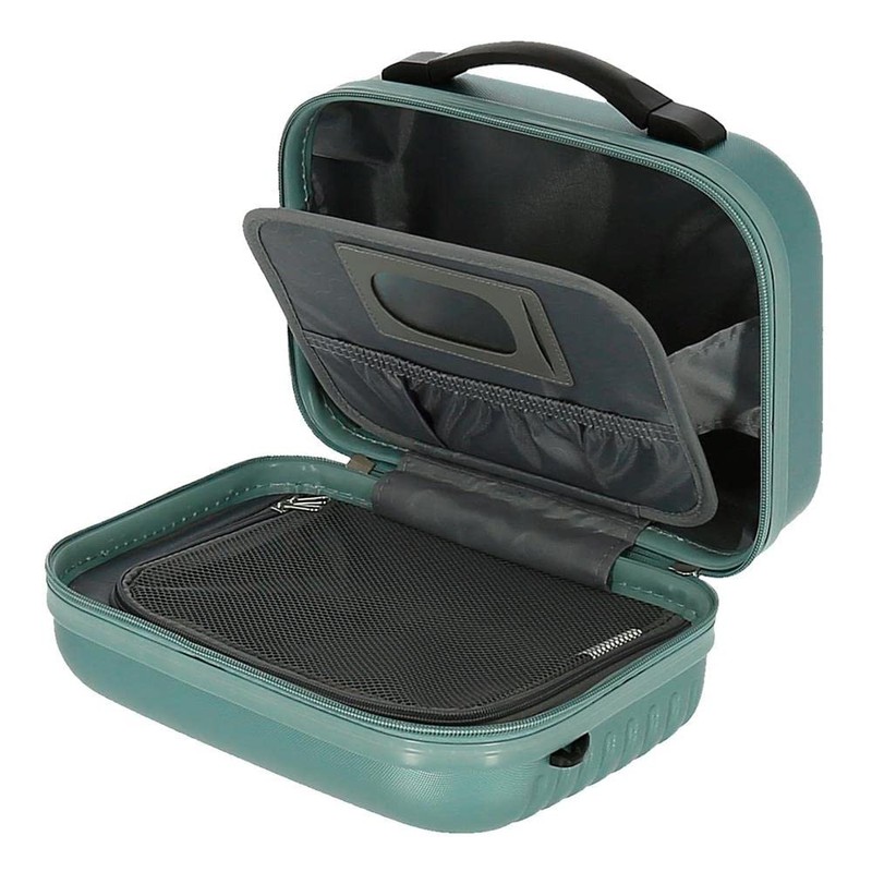 Roll Road India Adaptable Beauty Case Green 29x21x15 cms ABS