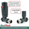 Hot Flow All-Anthracite Estuary Straight TRV Thermostatic Radiator Valve (Pair)