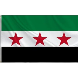 TOCRTSV Free Syrian Army Flag 4x6FT- Army Of Syria Banner Heavy Duty Republic of Syria Syrian Arab Flags with 2 Brass Grommets Fade Resistant for Indoor Outdoor.