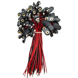 VWEICYY 9 Volt Battery Connectors,100 PCS I-Type 9 Volt Battery Buckle Connector Hard Buckle Plastic Shell (I-Type, 100 PCS)