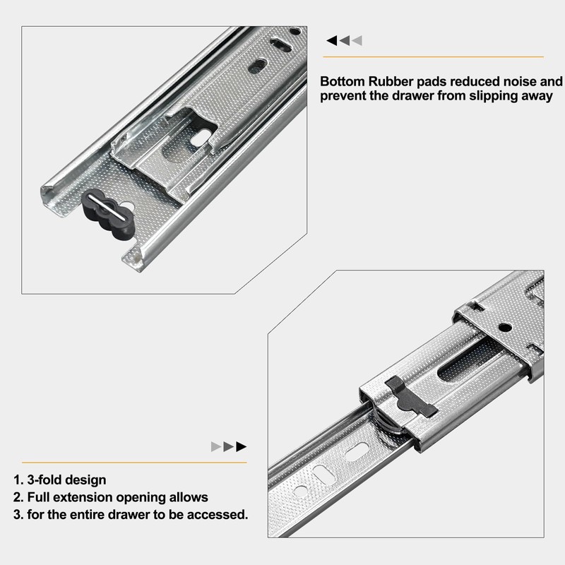 14 inch Drawer Slides 4 Pairs (8pcs) Full Extension Ball