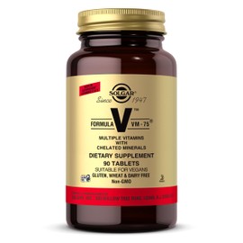 Solgar Formula VM-75, 90 Tablets - Multivitamin with Chelated Minerals - Vitamin A, B6, B12, C, D, E - Biotin, Magnesium, Calcium, Iron, Zinc, - Vegan, Gluten Free, Dairy Free, Kosher - 90 Servings