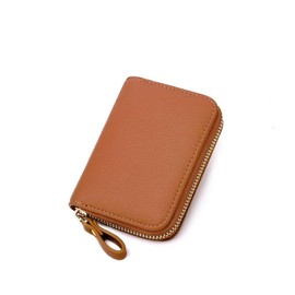 Womens Credit Card Holder Small Blocking Ladies Wallet,1PC Leather Accordion Wallets Case,Credit Card Holder Wallet,Zipper Card Wallet Small Purse,Small Leather Zipper Card Wallet with Zipper,Brown