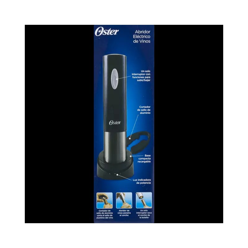 Oster Brand New Oster Electric Cordless Wine Opener, Tuxedo Black