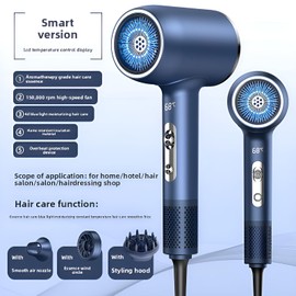 Hair Dryer Essence Hair Care Professional, LCD Temperature Control, 110V, 3-Speed Settings-Blue
