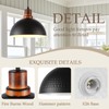 Mgcanyu Black and Wood Pendant Lights 2 Pack, 11.8" Hammered