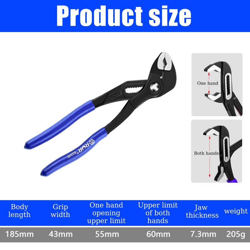 VINSPIRE Adjustable Pliers Wrench, Multi-Function Adjustable Spanner, Self-Adjusting Jaw Pliers,Dual