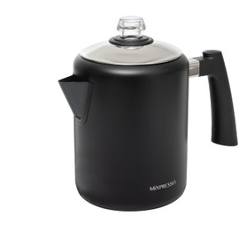 Mixpresso Black Stainless Steel Coffee Percolator Stovetop, Percolator Coffee Pot.