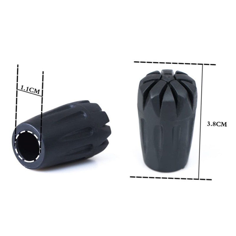 Totority 8pcs Rubber Tips for Trekking Cane Durable Hiking Pole