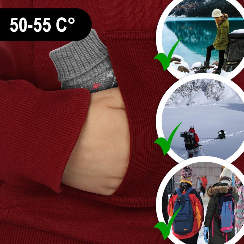 com-four® 4x pocket warmers in a turtleneck design, hand warmers