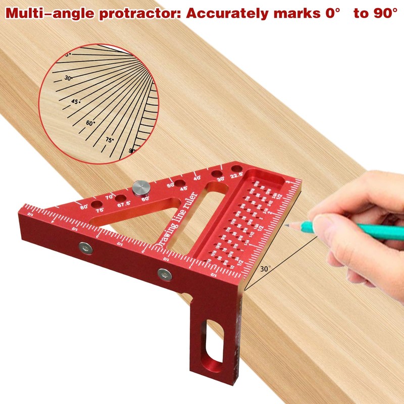 3D Multi Angle Measuring Ruler, Carpenter Square High Precision Square