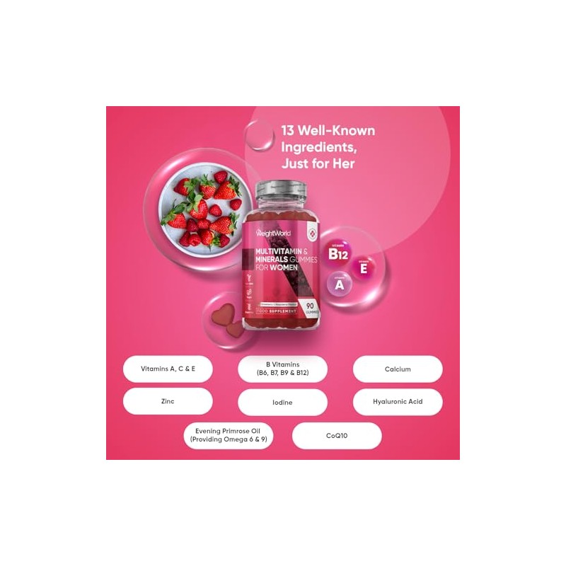 Multivitamin Gummies for Women - 13 Active Ingredients - 90