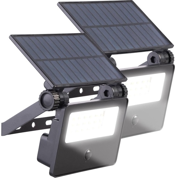 Luminea Solar LED Outdoor Spotlights: Set of 2 Solar LED