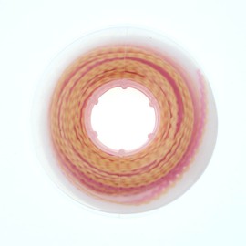 Fuioda15 Feet Two Colored Dental Elastic Powerchains for Braces Orthodontics Ligature Ultra Power Chain Rubber Bands Long Short Continuous (Peach Pink a Yellow, Long)