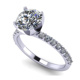 NANA Jewels 1.00ct-4.00ct Simulated Diamond Zirconia Engagement Ring Round Cut Solitaire in Silver with 7 Size