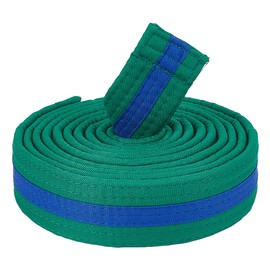 CREATCABIN Green Blue Taekwondo Belt Polyester Martial Arts Belt Judo Karate TKD Aikido Uniform Belt Ranking Long Soft Universal Fit Belts Jiu Jitsu for Adult Sports Training Equipment 9.18ft