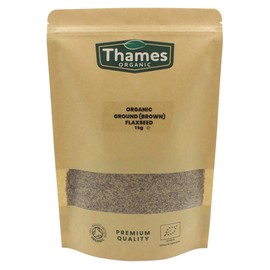 Organic Ground Flaxseed | Linseed-Certified Organic 250g, Non-GMO, Vegan, No Additives, No Preservatives, Resealable Bag by Thames Organic Brown 250g