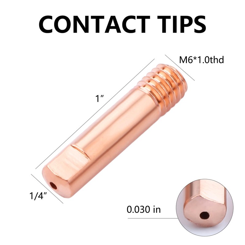 MB15 15AK Contact Tips 0.03"/0.8mm M6 & Tips Holder Diffuser