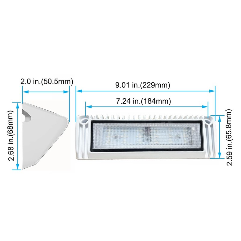 QHLightlux RV 9 Inch LED Exterior Lights, Work Scene Lighting