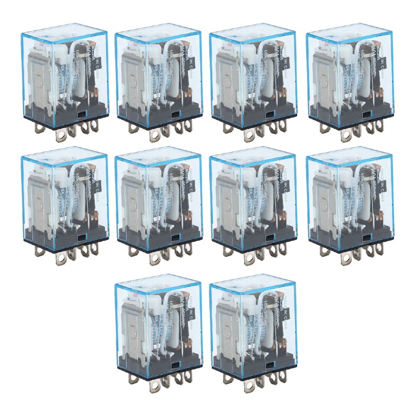 10Pcs Coil Power Relay Small Intermediate Electromagnetic 8 Pin 2
