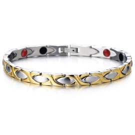 COOLSTEELANDBEYOND Link Bracelet for Women Stainless Steel， Free Link Removal Tool(CA)