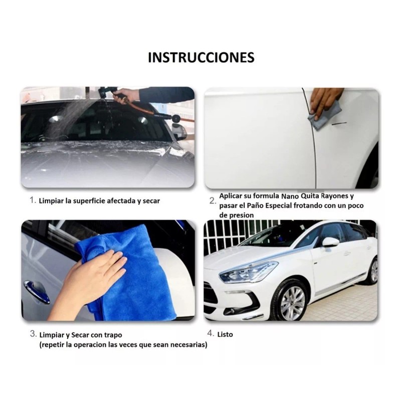 TechMel Nano Tec Quita Rayones Arañasos Oxido Carro Rines Autos