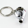 maycom Creative Spinning New Chrome Polished Silver Turbo Turbocharger Keychain