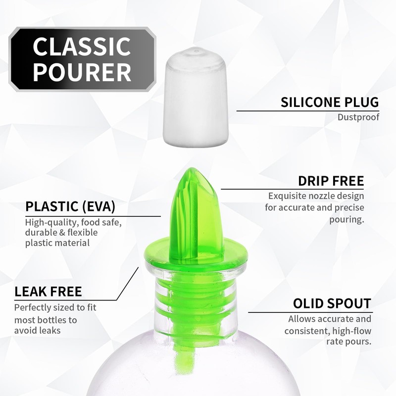 12 PCS Bottle Pourers And 12 PCS rubber pourers dust