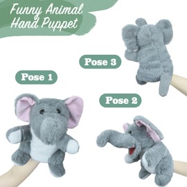 lilizzhoumax Simulation elephant Hand Puppet Plush Toy, Stuffed Zoo Animal Plush elephant Cute Role-Playing, Child Interactive Early Education Toys Home Decoration Animal Toys, Gift for Kids