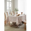 ZeeMart Grid Embroidered Rectangle Hemmed Tablecloths 52x70in, Taupe