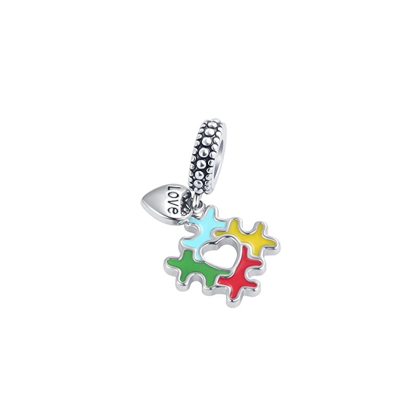 GMXLin Autism Awareness Charm Necklace Love Puzzle Piece Pendant for