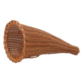 ORFOFE Wire Mesh Basket Woven Fruit Bread Storage Horn Shape Basket Unique Decorative Item Natural Stylish for Your Home