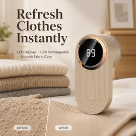 Rechargeable Fabric Shaver for Clothes – LED Digital Lint & Fuzz Remover for Sweaters, Coats & Home Textiles