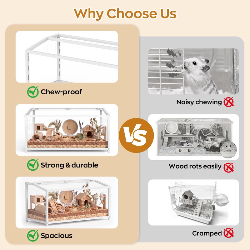 MUNNAR Metal Hamster Cage - Large Hamster Cages and Habitats