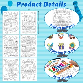 Fancy Land Fathers Day Color Your Own Cards DIY Religious Father’s Day Crafts for Kids Classroom Art Project Holiday Party Gift Supplies 12Pcs