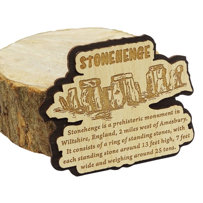 Printtoo Souvenir Wooden Stonehenge England Engraved Fridge Magnet Gift