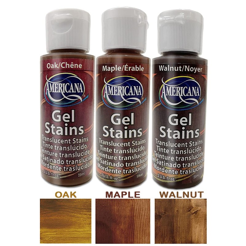 Americana Gel Stain Wood Stain Paint 3-Pack, Wood Tint Colors