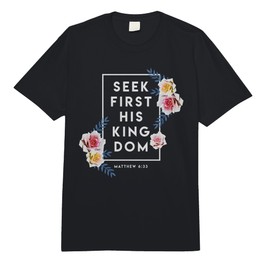 Seek First His Kingdom Verse Religion Faith Christian Gift Comfort Colors Adult Heavyweight T-Shirt