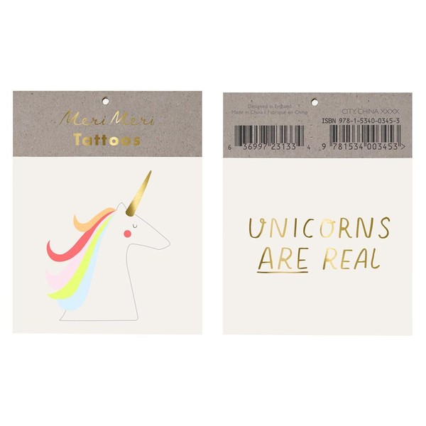 Meri Meri Tattoos | Unicorns Are Real