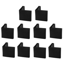 sourcing map Pack of 10 Chair Leg Caps Corner Protection Cover Protective Caps Foot Caps Floor Protectors L Type 25 mm x 25 mm Black