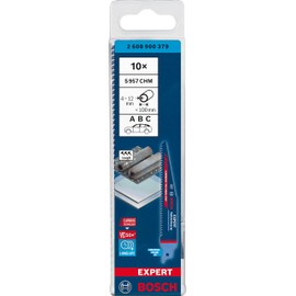 Bosch Professional 10 x Expert ‘Vehicle Rescue’ S 957 CHM Reciprocating Saw Blade (for Glass, Tough Steel, Length 150 mm, Reciprocating Saw Accessories)