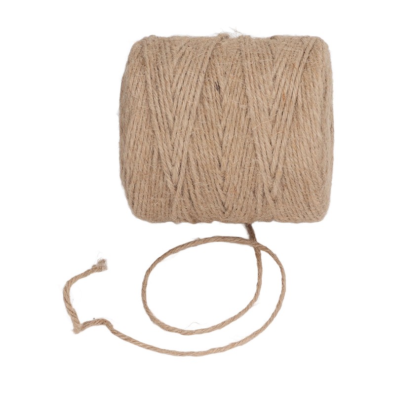 200m Natural Jute Twine 3mm Dia 4 Strand Safety Protective