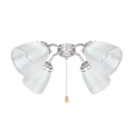 Aspen Creative 23111-4 Transitional Style Clear with Grid Pattern Shade, 2-1/8" Fitter Size, 5-3/8" high x 4-5/8" Diameter, 4 Pack Replacement Glass