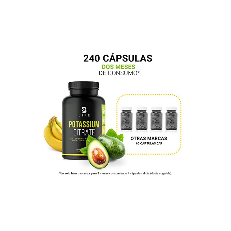 Life Company Citrato Potasio 800 Provenientes 1000 Ingredientes Naturales 240