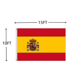 Spain Flag 10X15 FT, Spanish Flags,Outdoor Polyester Flags,Double Stitched Spanish National Flags with Brass Grommets and Stronger Header. (10X15)