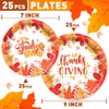 Gezond Thanksgiving Paper Plates 50 Pcs Fall Plates Disposable Pumpkin