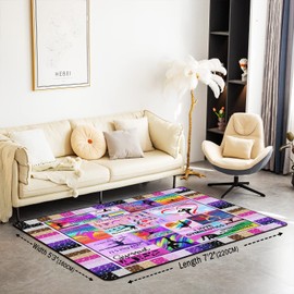 Girls Gymnastics Rugs for Living Room Bedroom Gymnastics Lovers Area Rug 5x7 Colorful Gymnast Sports Decorative Carpet for Daughter Decor Floor Mat